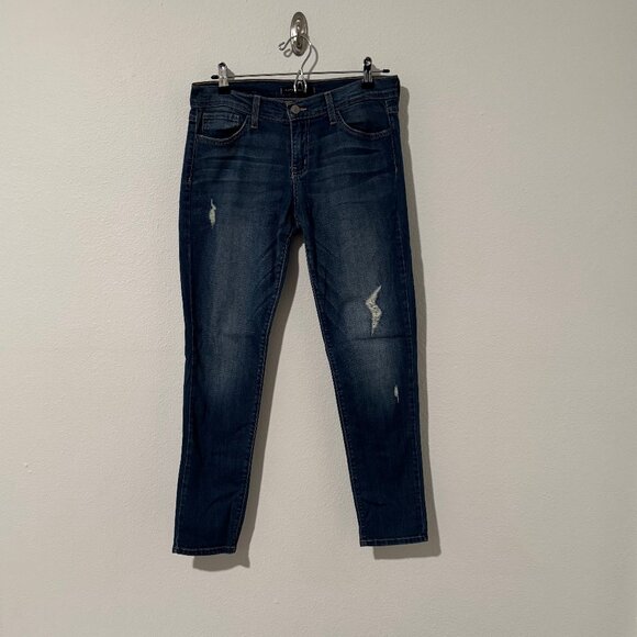 Flying Monkey Platinum Distressed Skinny Jeans MADE IN USA Size 26 (32x28) - Picture 2 of 14